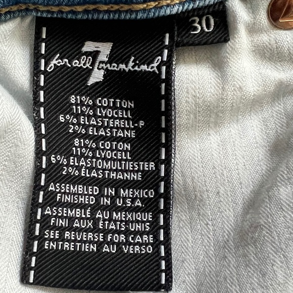 7 For All Mankind Luxe Vintage High Waist Slim Light Wash Denim Size 30 GUC - Picture 6 of 8